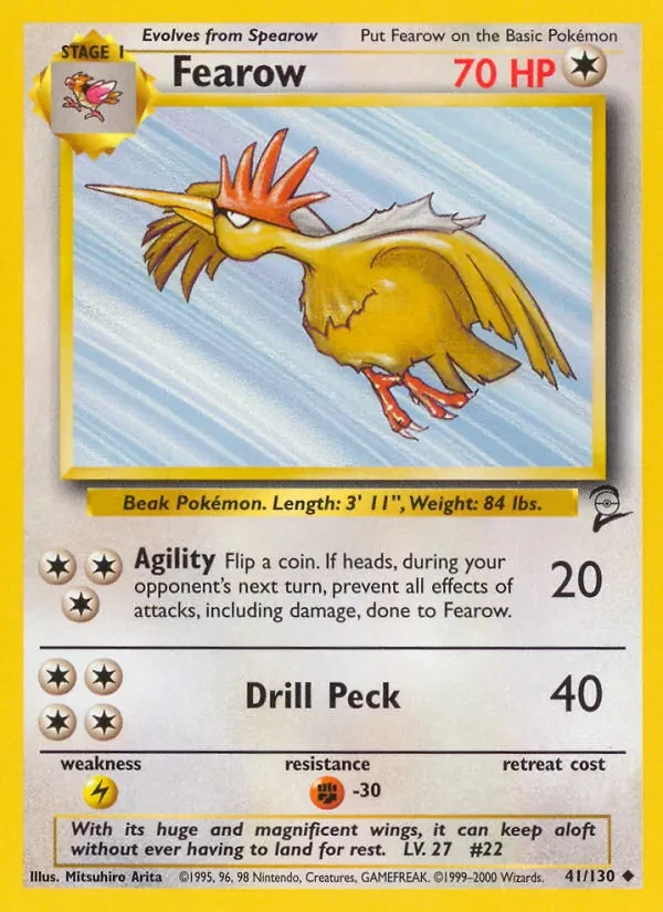 Fearow 41/130 Base Set 2 Pokémon card