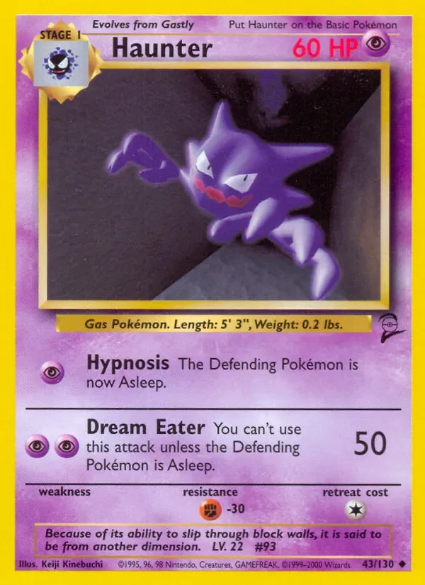 Haunter 43/130 Base Set 2 Pokémon card