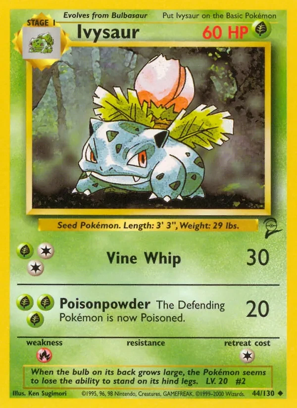 Ivysaur 44/130 Base Set 2 Pokémon card