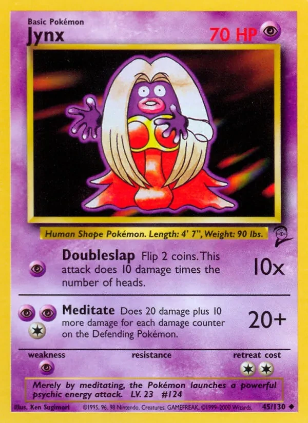Jynx 45/130 Base Set 2 Pokémon card
