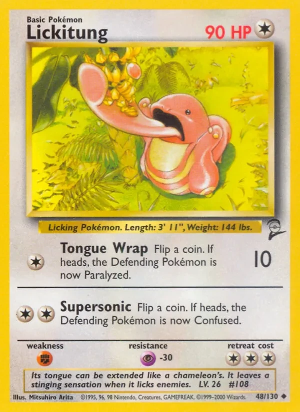 Lickitung 48/130 Base Set 2 Pokémon card