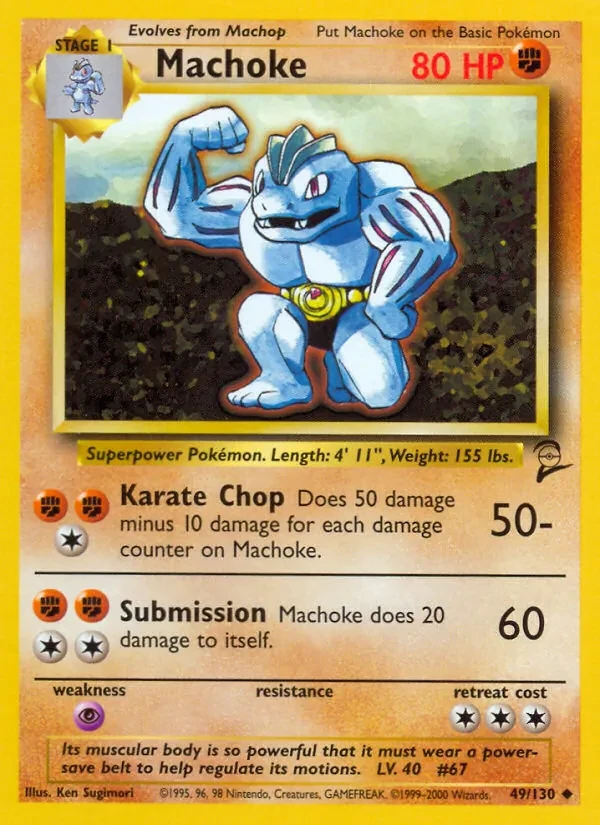 Machoke 49/130 Base Set 2 Pokémon card