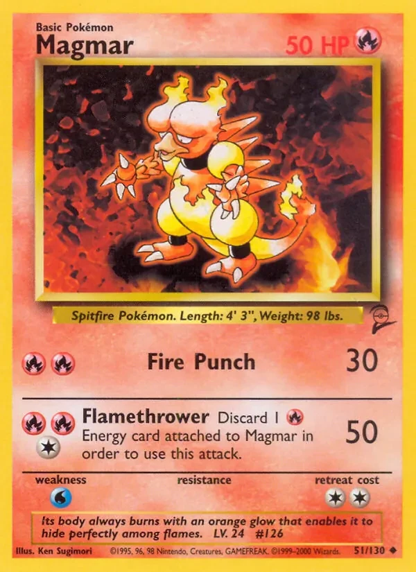 Magmar 51/130 Base Set 2 Pokémon Karte