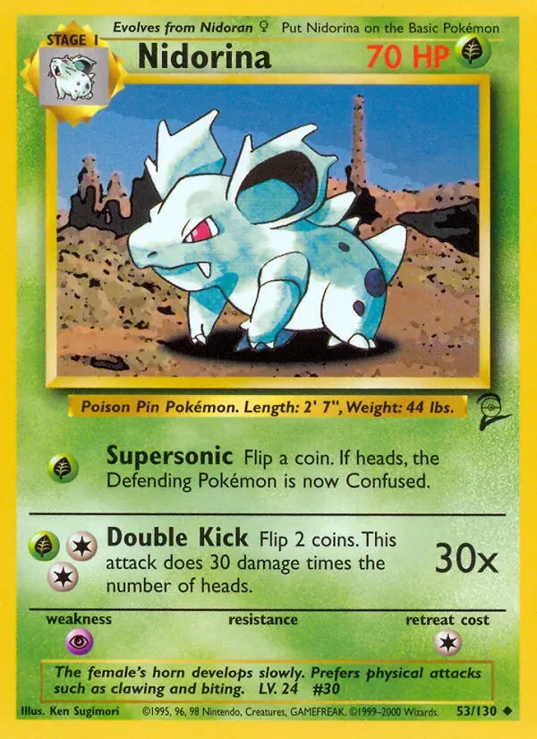 Nidorina 53/130 Base Set 2 Pokémon Karte