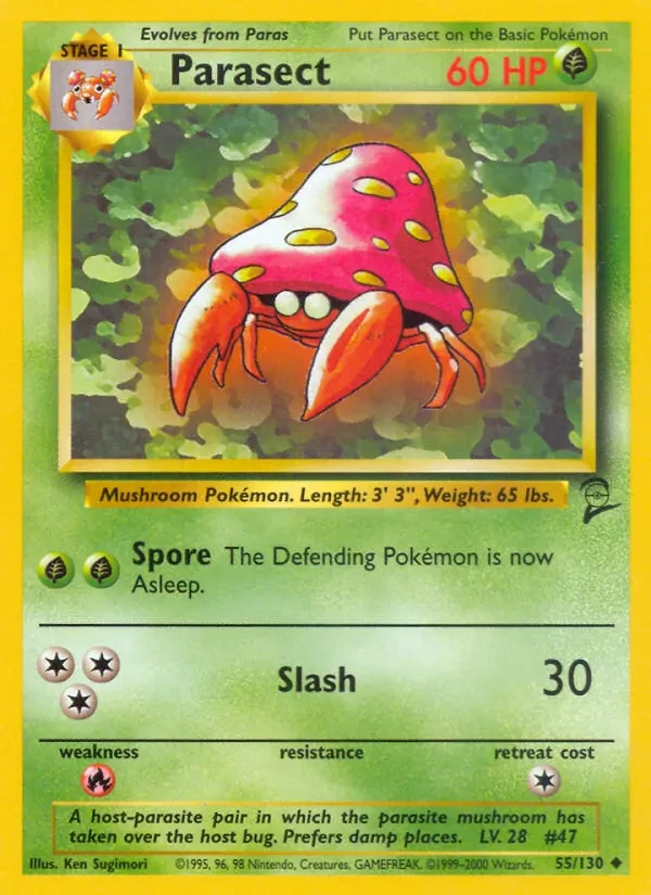 Parasect 55/130 Base Set 2 Pokémon card