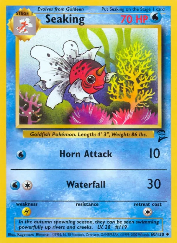 Seaking 60/130 Base Set 2 Pokémon card