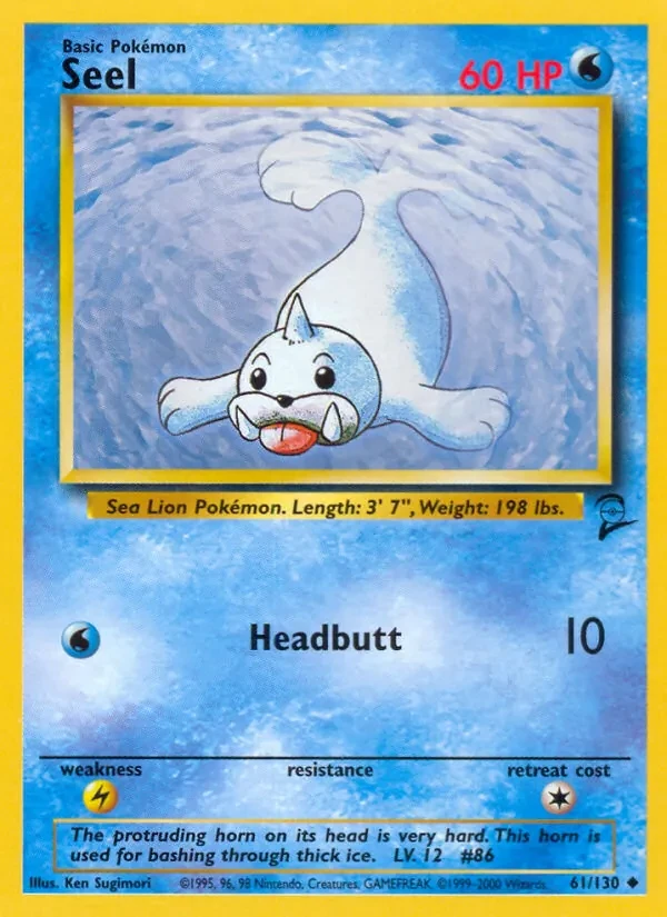 Seel 61/130 Base Set 2 Pokémon card