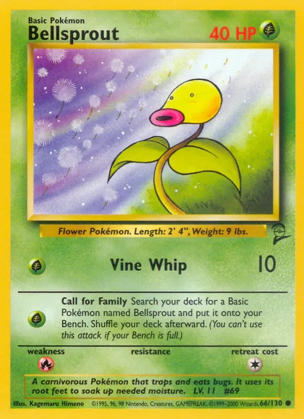 Bellsprout 66/130 Base Set 2 Pokémon Karte