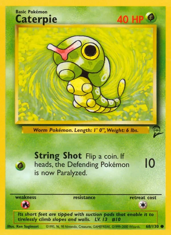 Caterpie 68/130 Base Set 2 Pokémon card