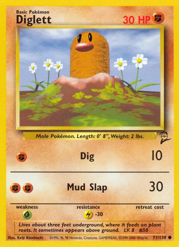 Diglett 71/130 Base Set 2 Pokémon card