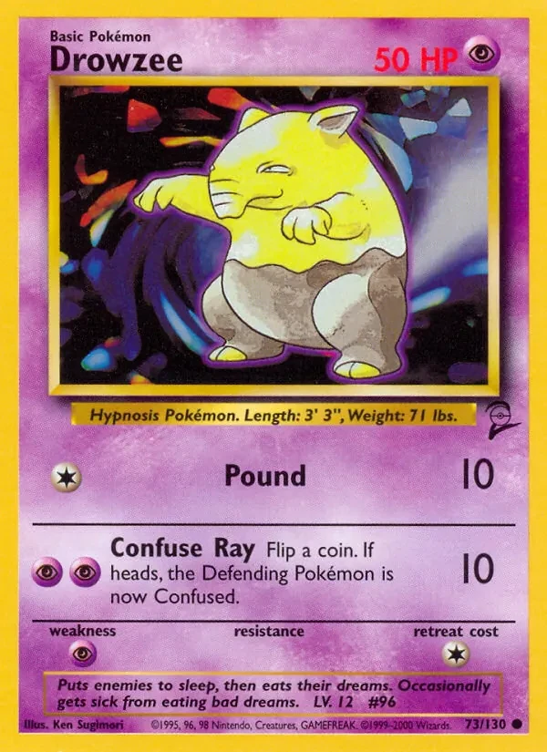 Drowzee 73/130 Base Set 2 Pokémon kaart