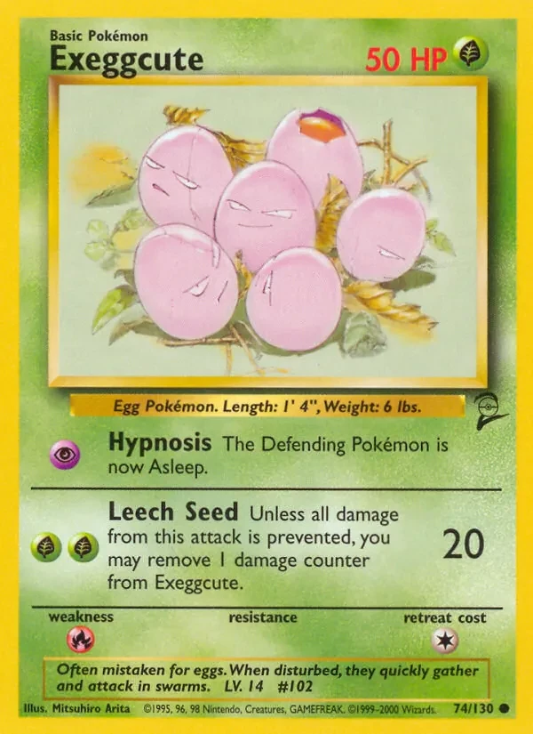 Exeggcute 74/130 Base Set 2 Pokémon card
