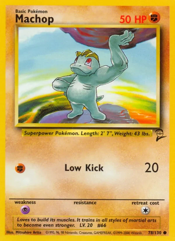 Machop 78/130 Base Set 2 Pokémon card
