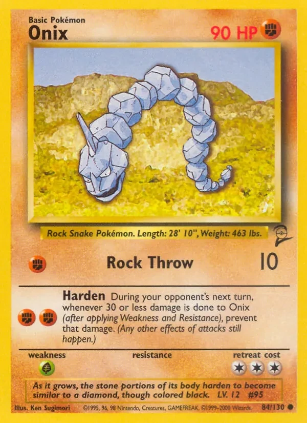Onix 84/130 Base Set 2 Pokémon card