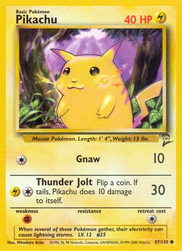 Pikachu 87/130 Base Set 2 Pokémon card