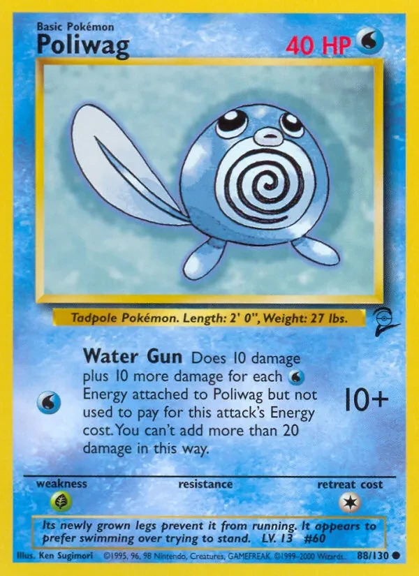 Poliwag 88/130 Base Set 2 Pokémon card