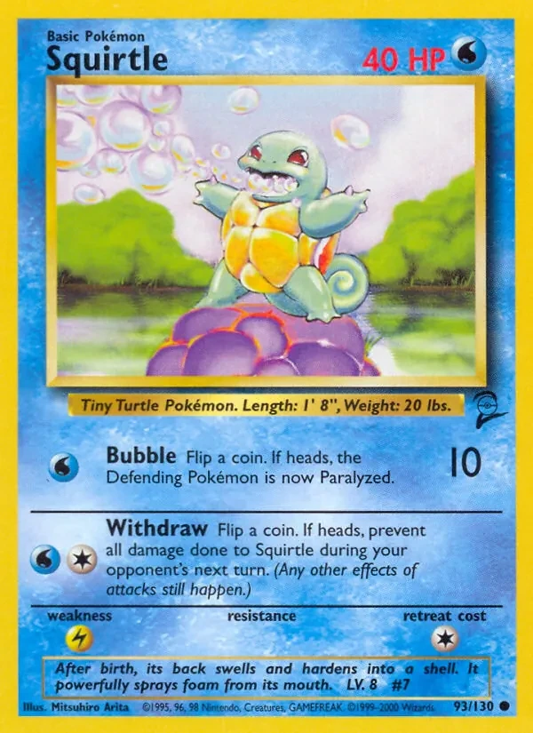 Squirtle 93/130 Base Set 2 Pokémon card