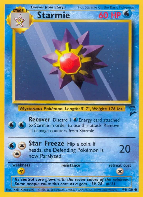 Starmie 94/130 Base Set 2 Pokémon card