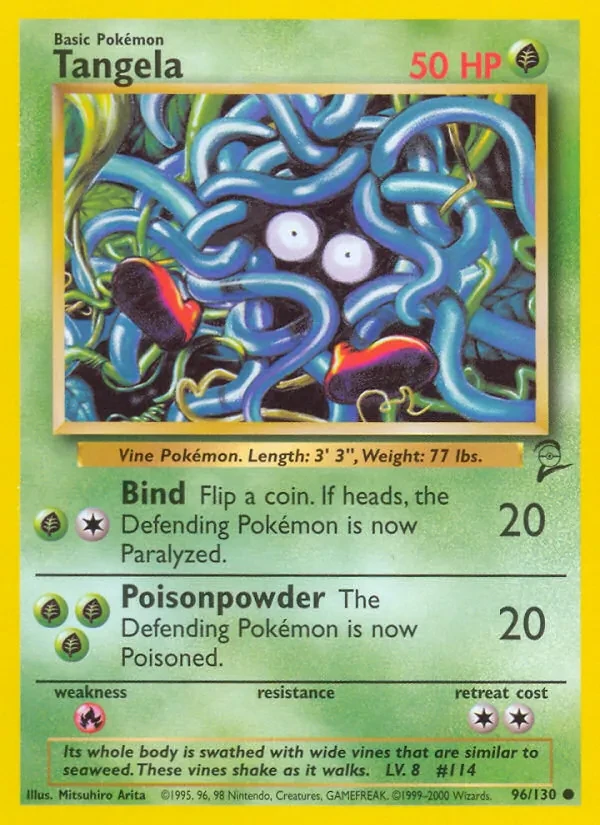 Tangela 96/130 Base Set 2 Pokémon card