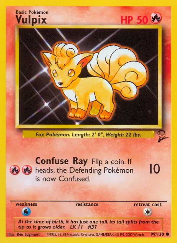 Vulpix 99/130 Base Set 2 Pokémon Karte