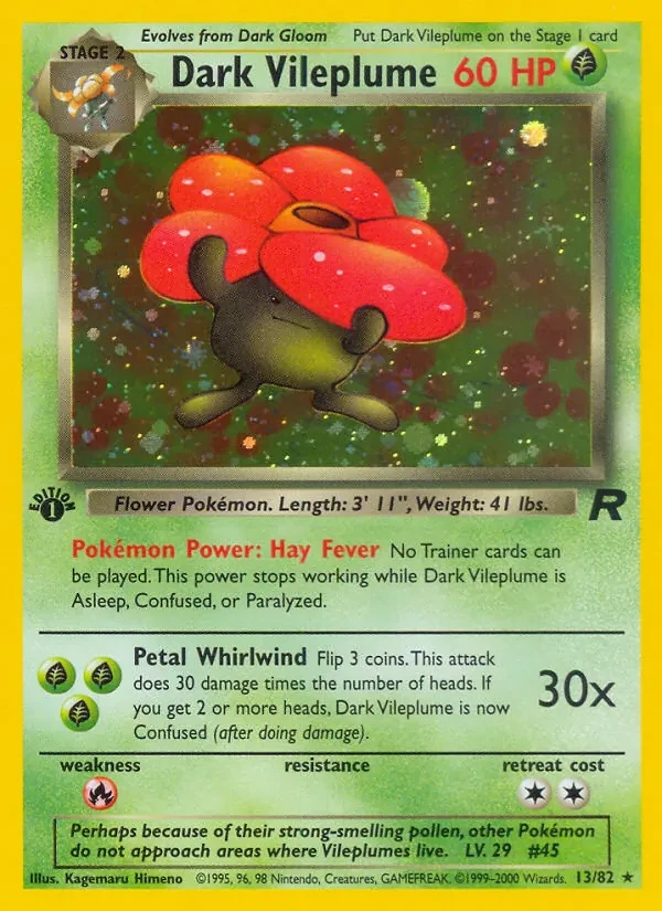 Dark Vileplume 13/82 Team Rocket Pokémon card