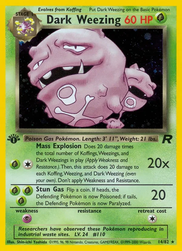 Dark Weezing 14/82 Team Rocket Pokémon card