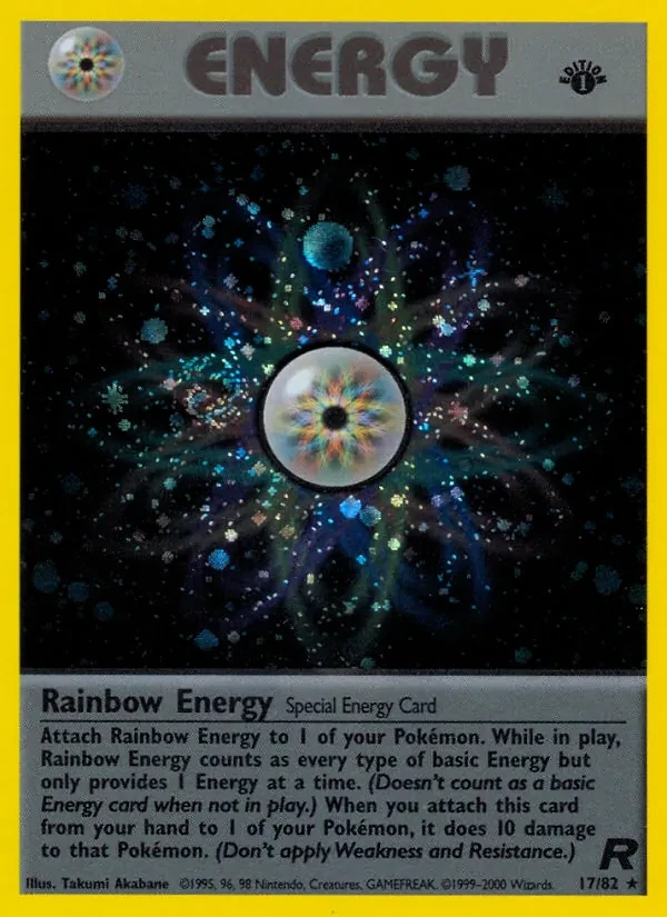 Rainbow Energy 17/82 Team Rocket Pokémon card