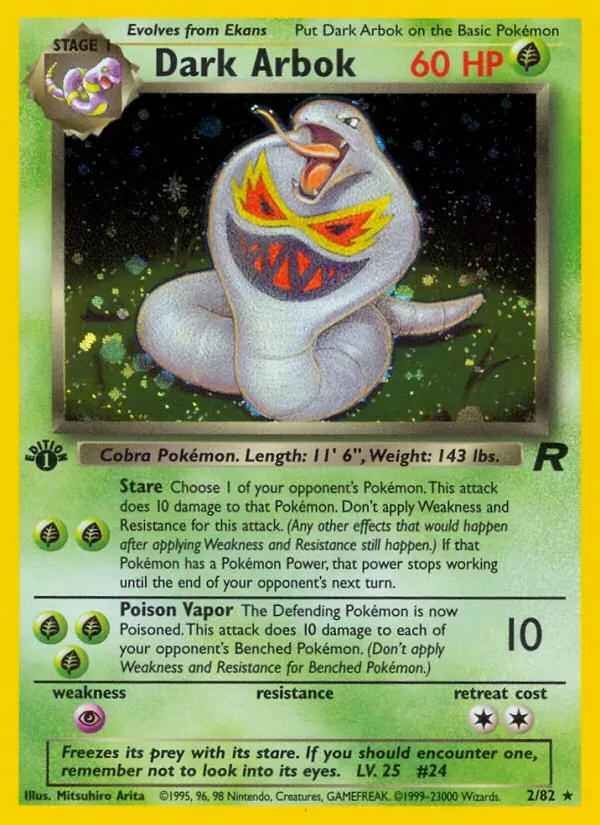 Dark Arbok 2/82 Team Rocket Pokémon card