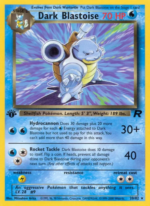Dark Blastoise 20/82 Team Rocket Pokémon card