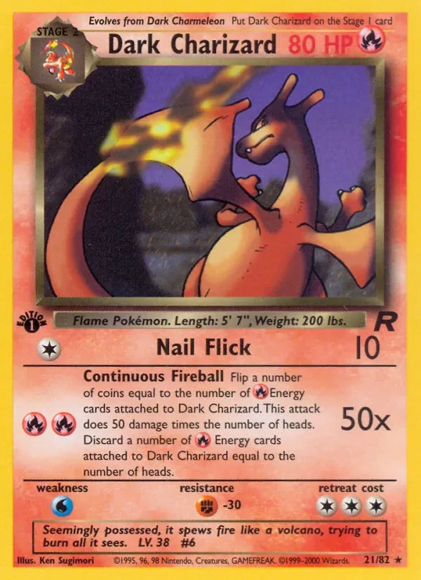 Dark Charizard 21/82 Team Rocket Pokémon card