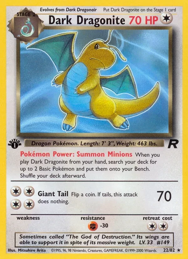 Dark Dragonite 22/82 Team Rocket Pokémon card