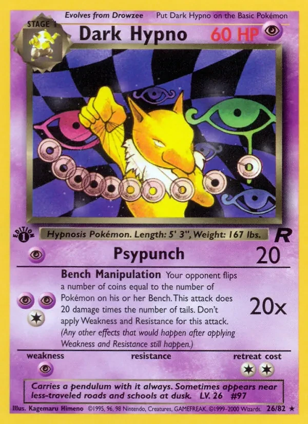 Dark Hypno 26/82 Team Rocket Pokémon card
