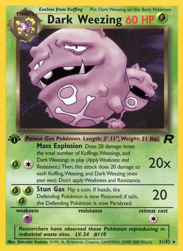 Dark Weezing 31/82 Team Rocket Pokémon Karte