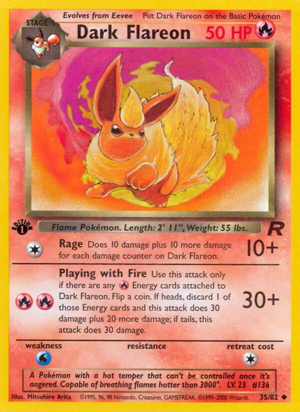 Carta Pokémon Dark Flareon 35/82 Team Rocket