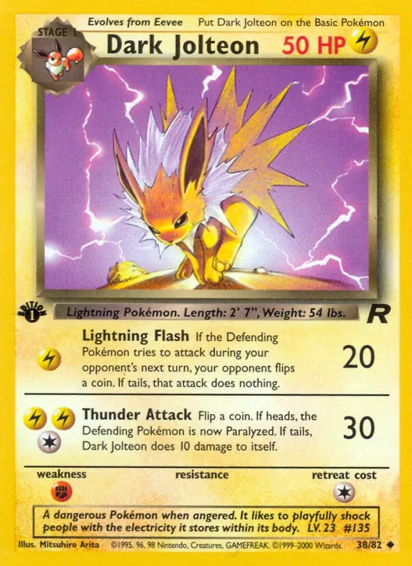 Dark Jolteon 38/82 Team Rocket Pokémon card
