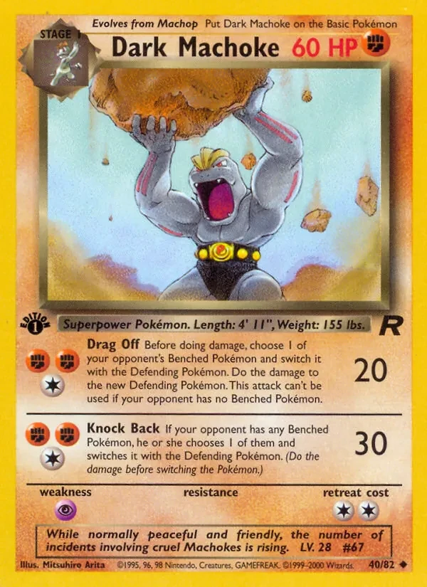 Dark Machoke 40/82 Team Rocket Pokémon card
