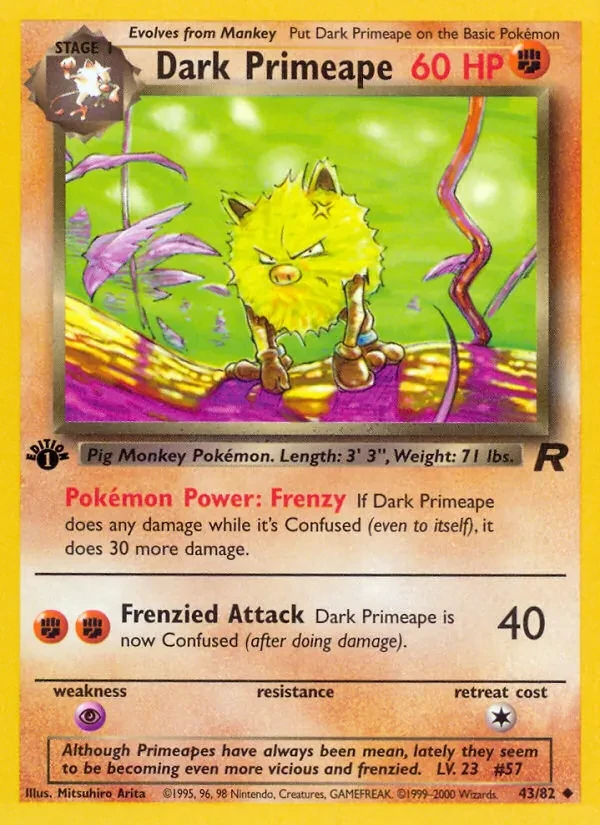 Dark Primeape 43/82 Team Rocket Pokémon card