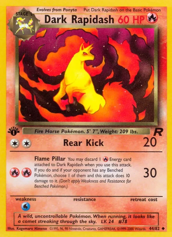 Dark Rapidash 44/82 Team Rocket Pokémon card
