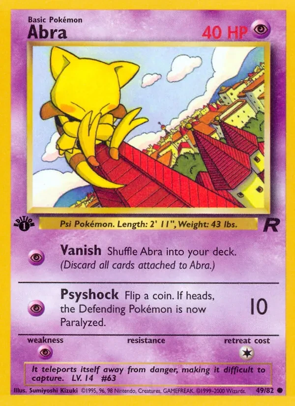 Carte Pokémon Abra 49/82 Team Rocket