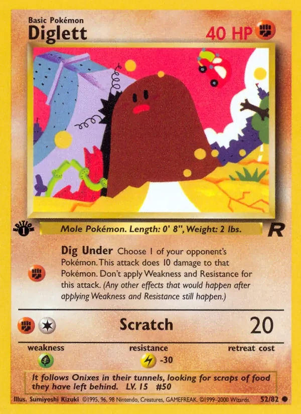 Diglett 52/82 Team Rocket Pokémon card