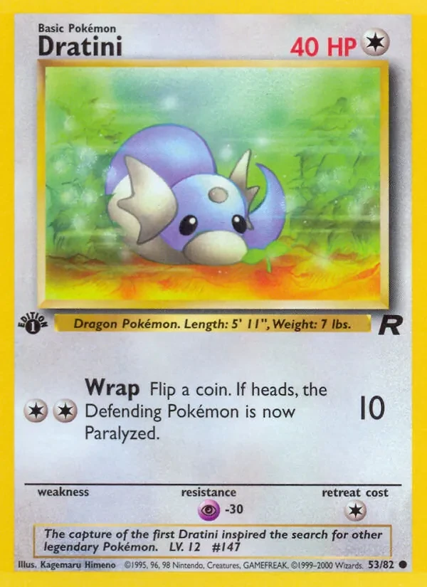 Dratini 53/82 Team Rocket Pokémon card