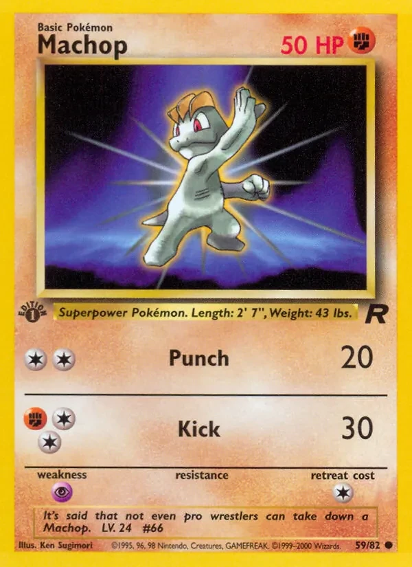 Machop 59/82 Team Rocket Pokémon card