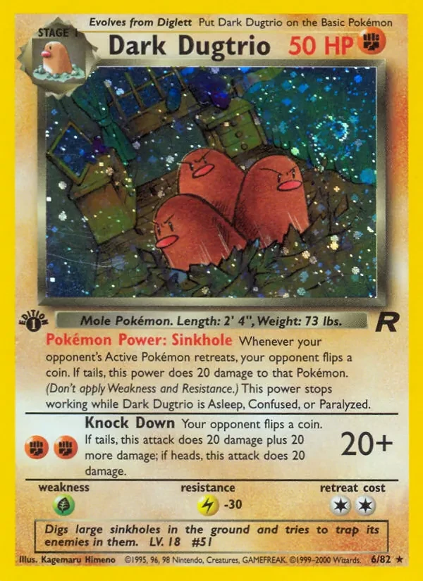 Dark Dugtrio 6/82 Team Rocket Pokémon card