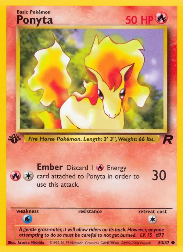 Ponyta 64/82 Team Rocket Pokémon Karte