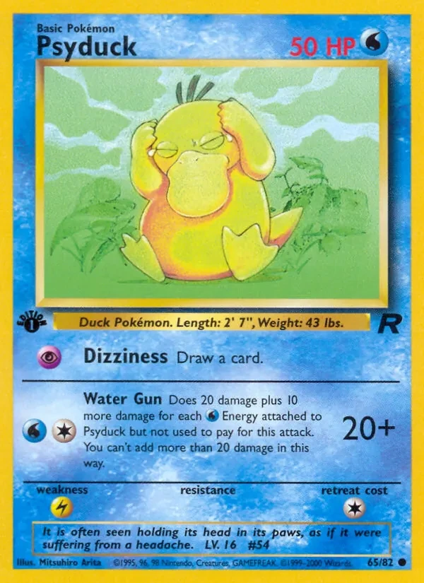 Psyduck 65/82 Team Rocket Pokémon card