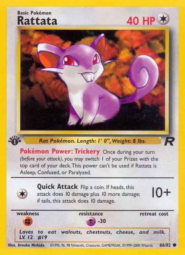 Rattata 66/82 Team Rocket Pokémon card