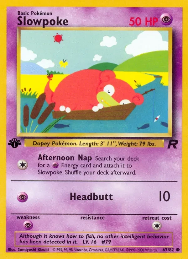 Slowpoke 67/82 Team Rocket Pokémon card