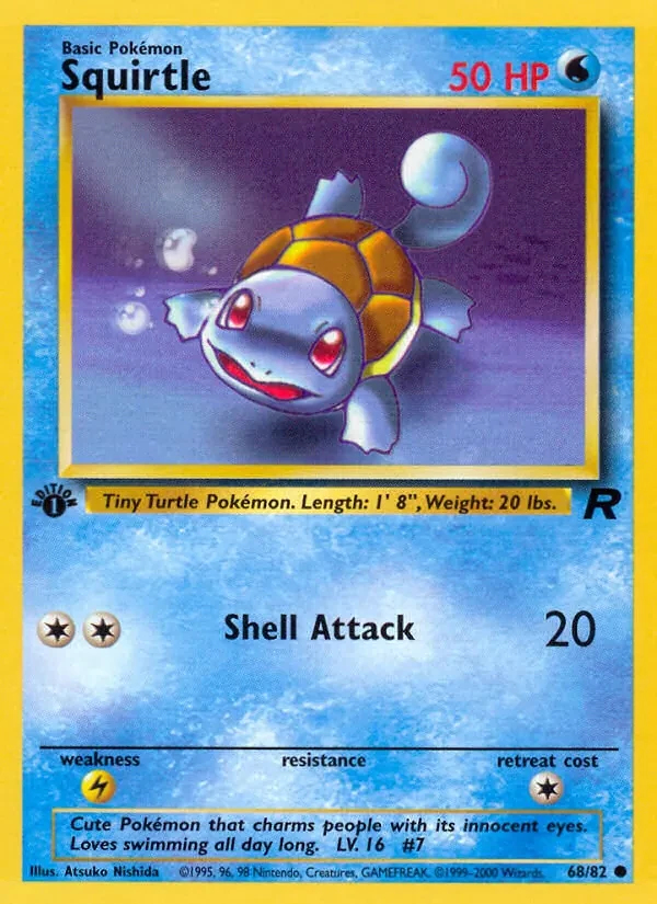 Squirtle 68/82 Team Rocket Pokémon Karte