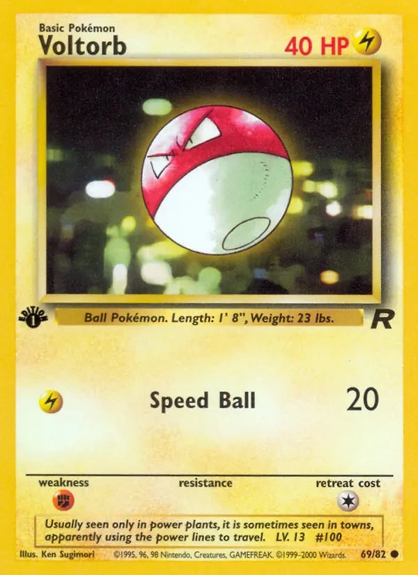 Voltorb 69/82 Team Rocket Pokémon Karte