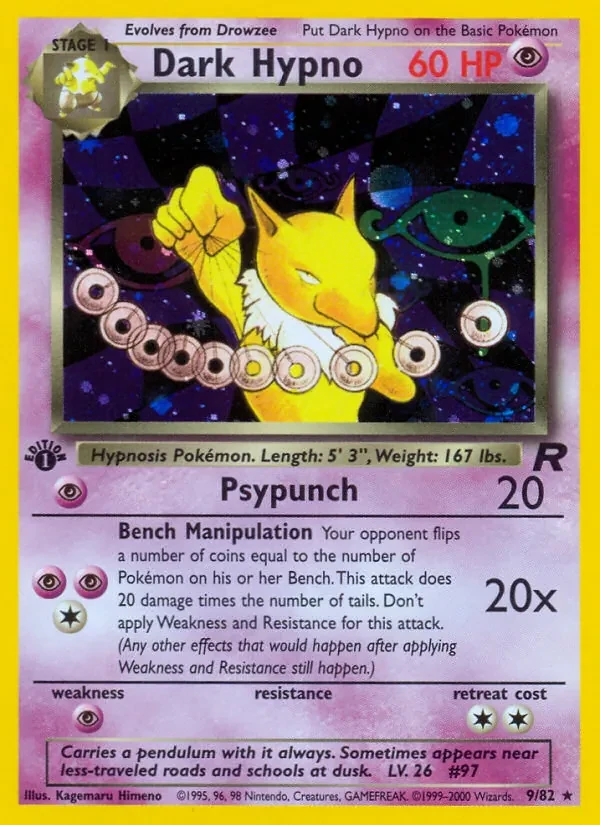 Dark Hypno 9/82 Team Rocket Pokémon card